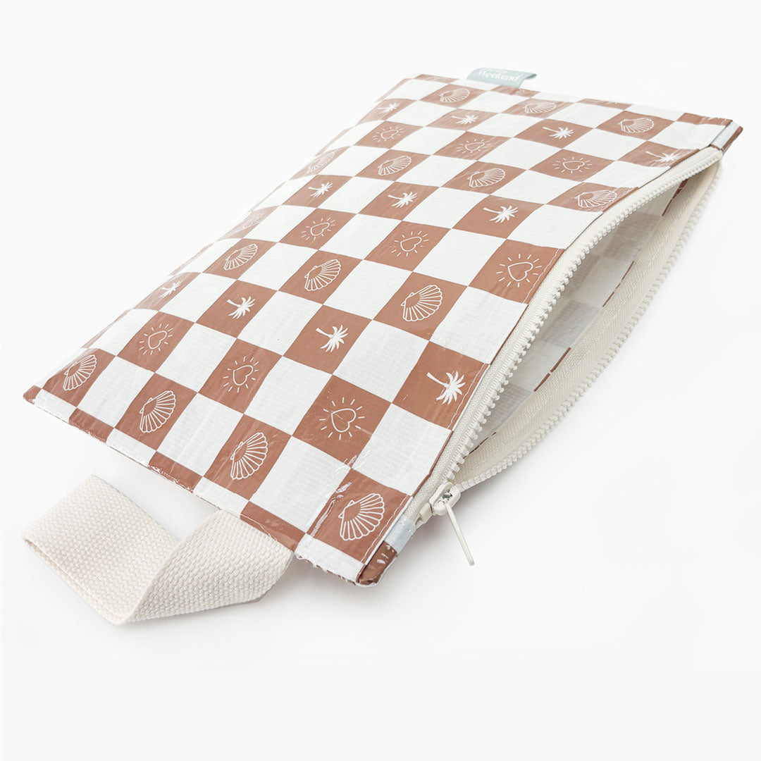 Hello Weekend Neutral Palm Tree, Hearts & shells- Zipper POUCH for Organisation