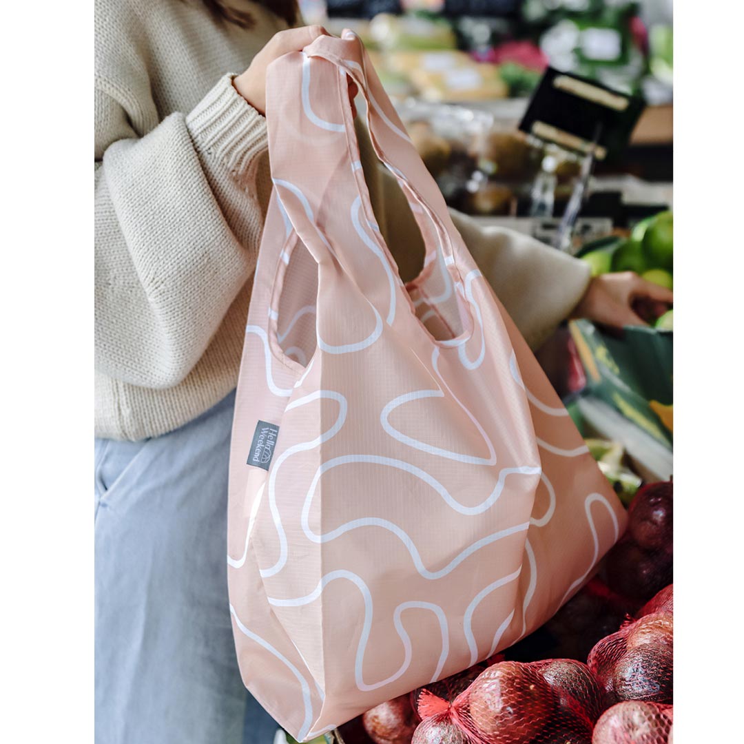 Neutral Beige & Blush - Foldable Shopper Bag