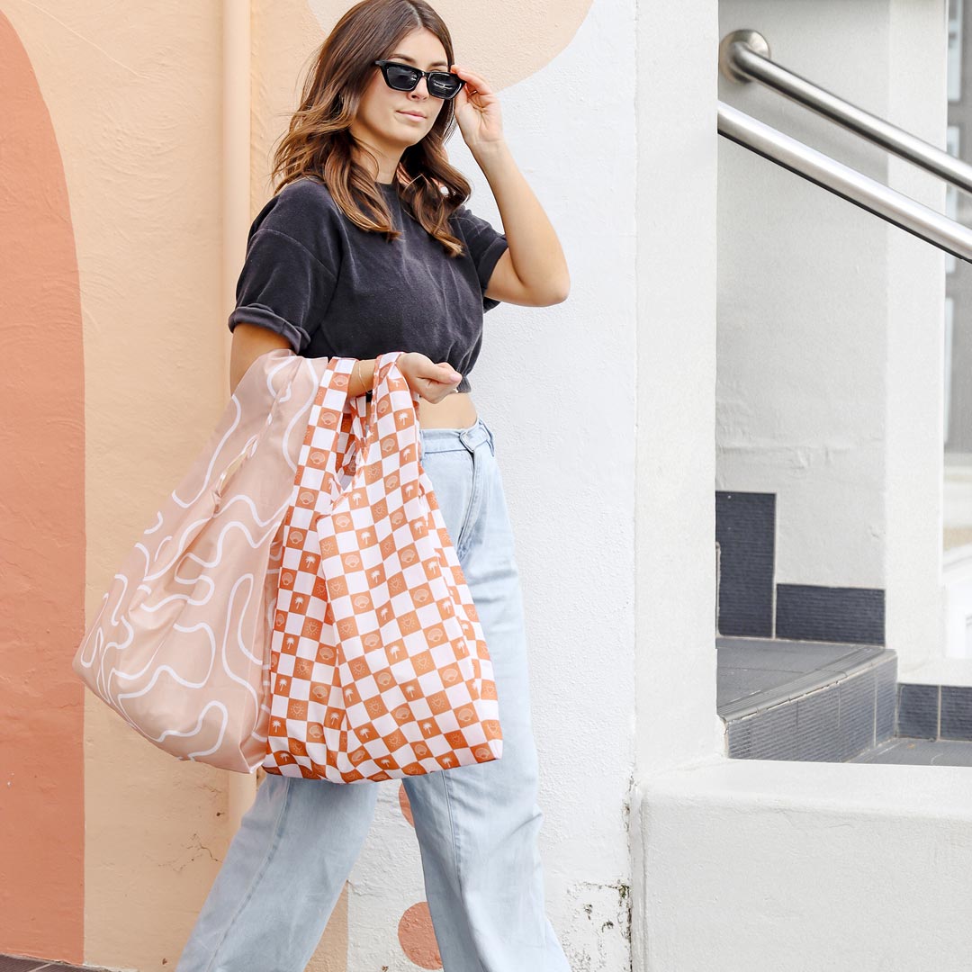 Neutral Beige & Blush - Foldable Shopper Bag