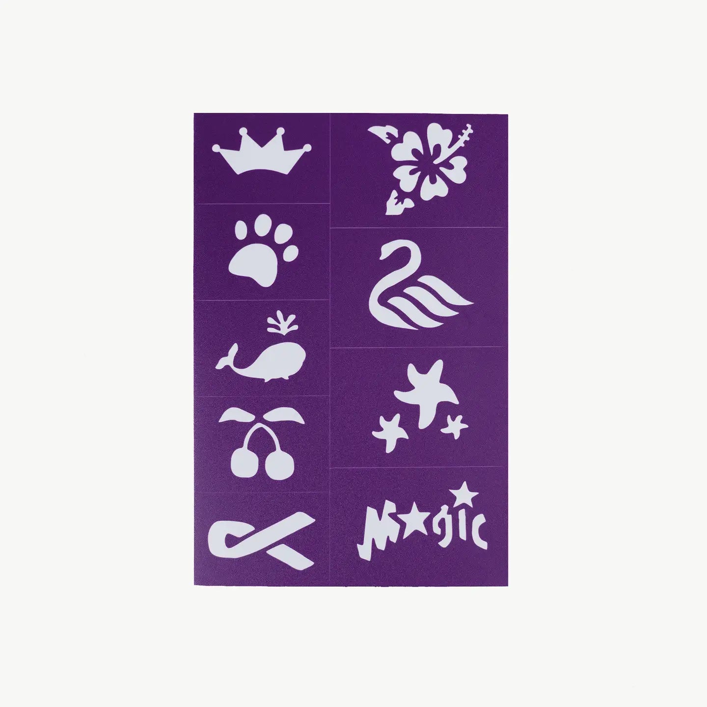Oh Flossy Reusable Adhesive Face Paint & Makeup Stencils - Purple