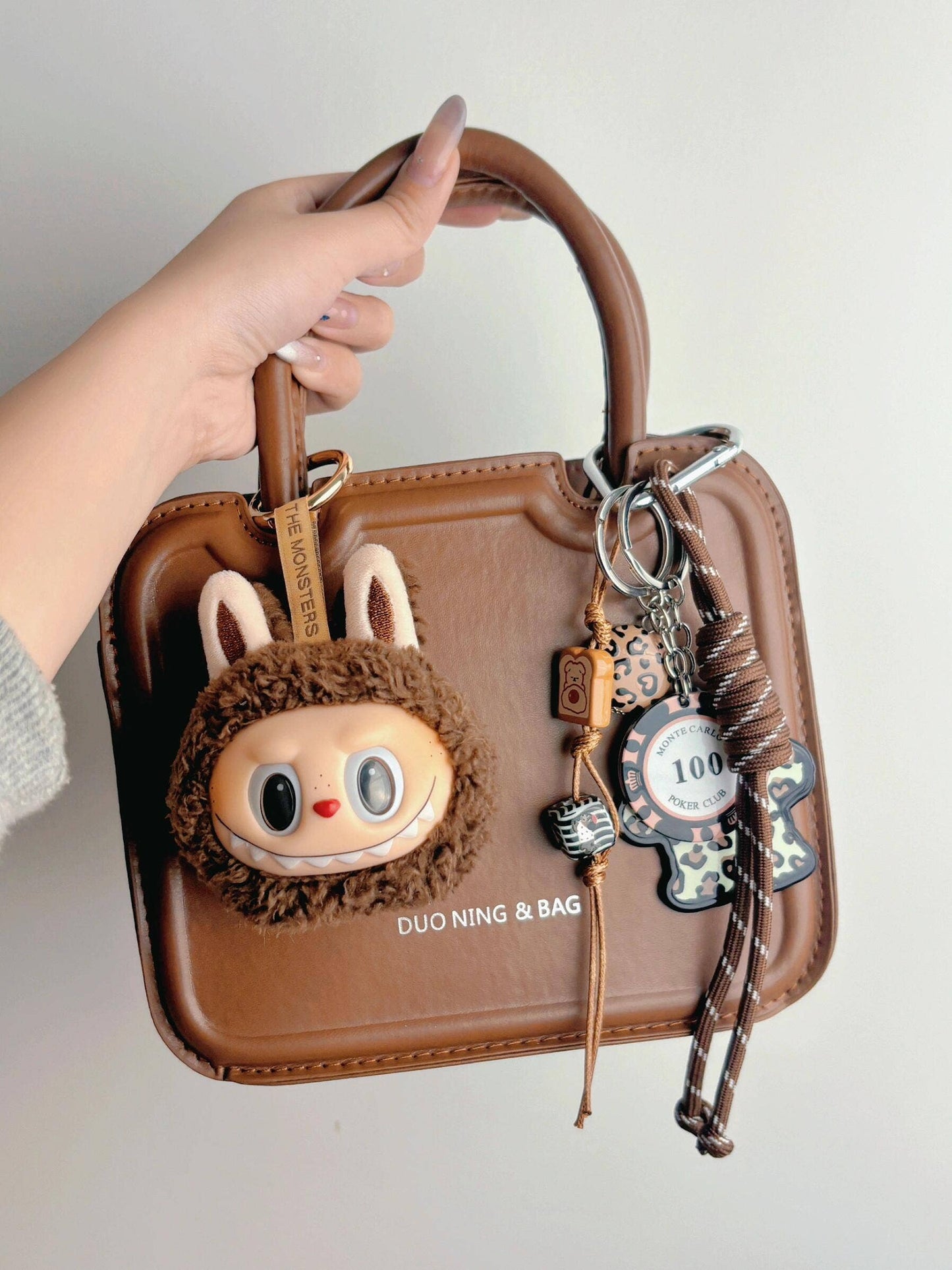 Labubu Hot-Selling Cute Plush Keychain for Girls – Bag Charm: Pink