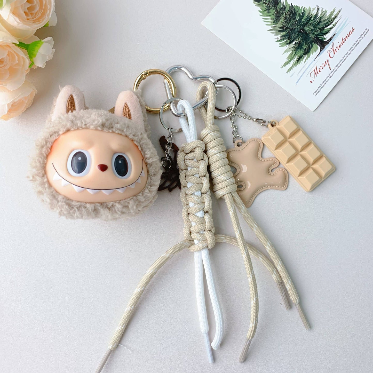 Labubu Hot-Selling Cute Plush Keychain for Girls – Bag Charm: Brown