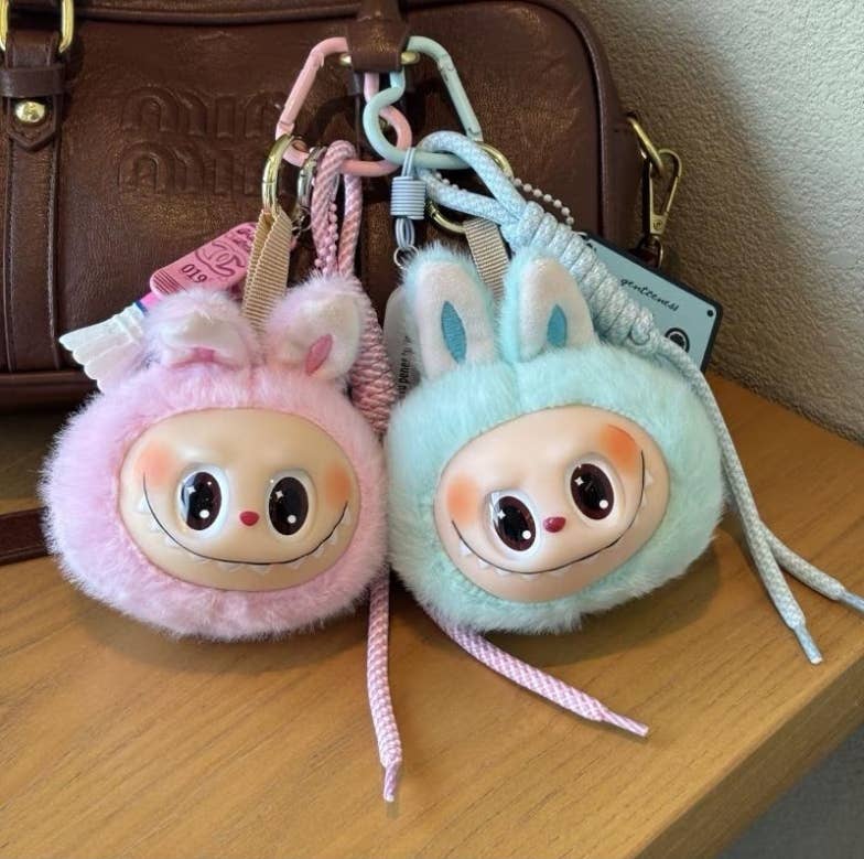 Labubu Hot-Selling Cute Plush Keychain for Girls – Bag Charm: Pink