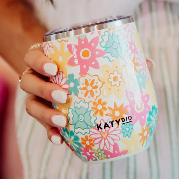 PRE-ORDER Spring Flowers Stainless Steel Wine Tumbler