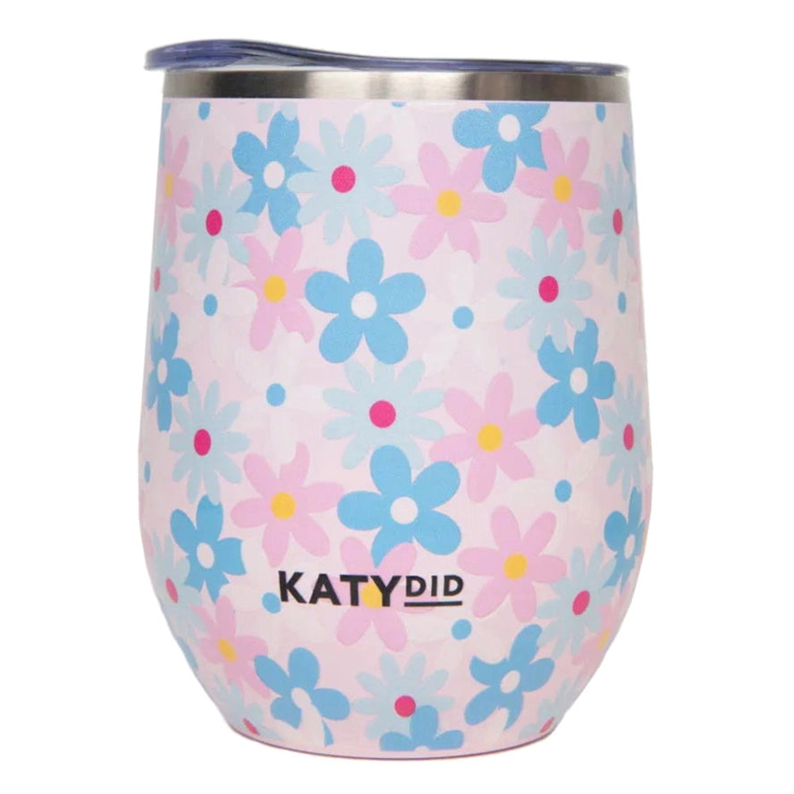 PRE-ORDER Dainty Florals Wine Tumbler with Lid