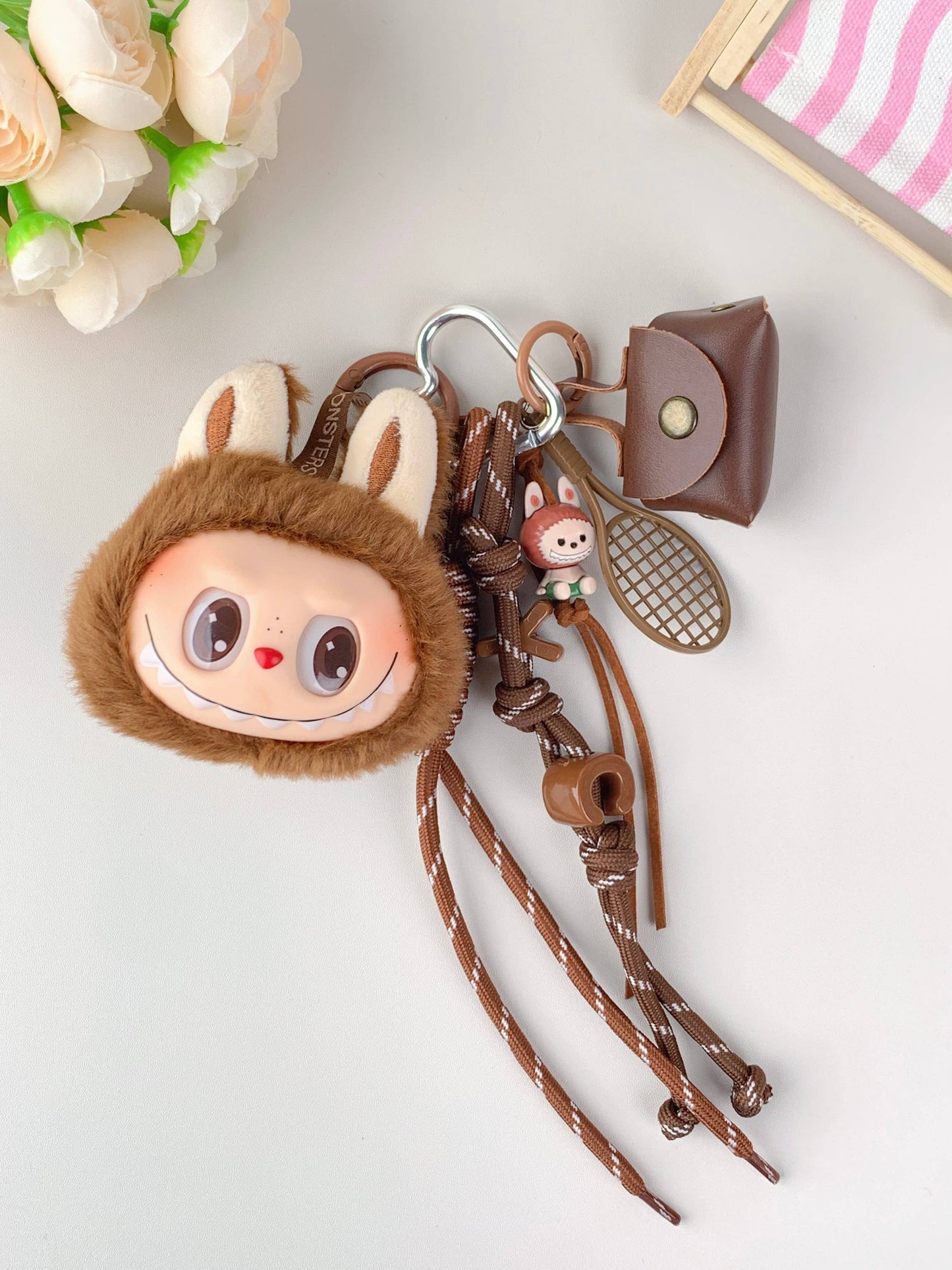 Labubu Hot-Selling Cute Plush Keychain for Girls – Bag Charm: Pink