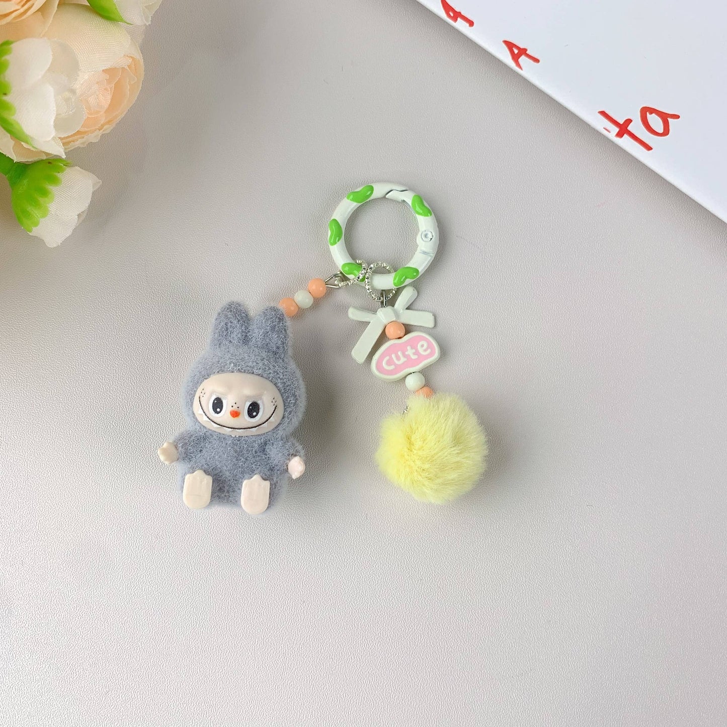 Labubu Hot-Selling Cute Keychain for Girls,Car Key Accessory: Blue