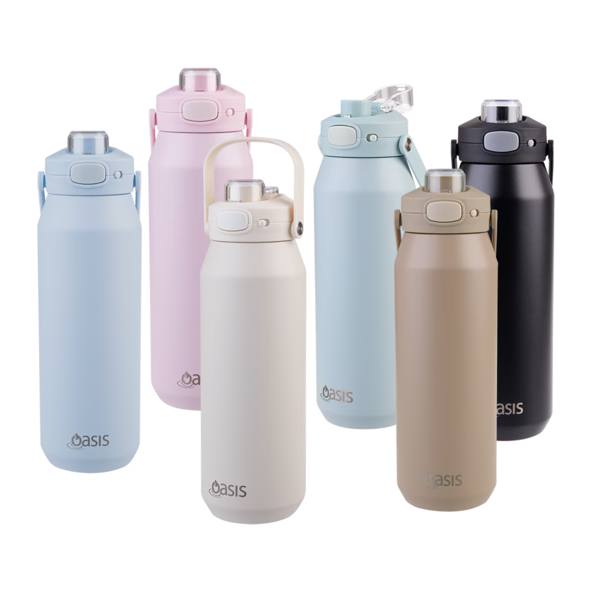 OASIS CERAMIC LINED STAINLESS STEEL TRIPLE WALL INSULATED 'CAPRI' DRINK BOTTLE W/ QUICK RELEASE LID 1L