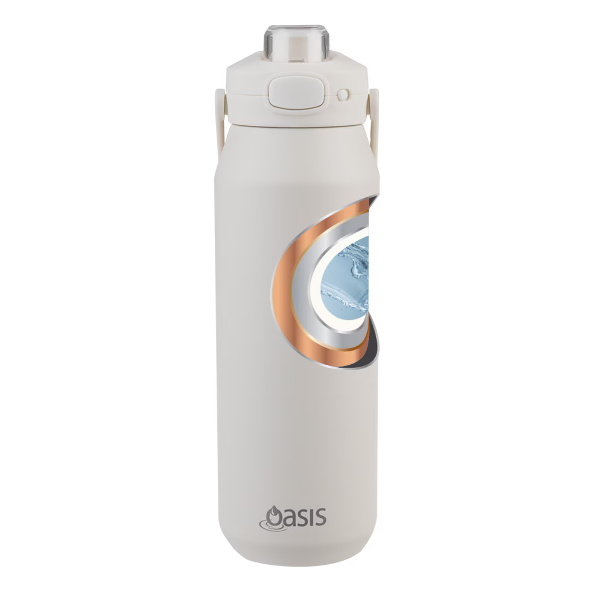 OASIS CERAMIC LINED STAINLESS STEEL TRIPLE WALL INSULATED 'CAPRI' DRINK BOTTLE W/ QUICK RELEASE LID 1L