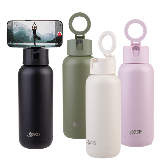 OASIS MAG-GRIP CERAMIC LINED STAINLESS STEEL TRIPLE WALL INSULATED 'MODA' DRINK BOTTLE 1L