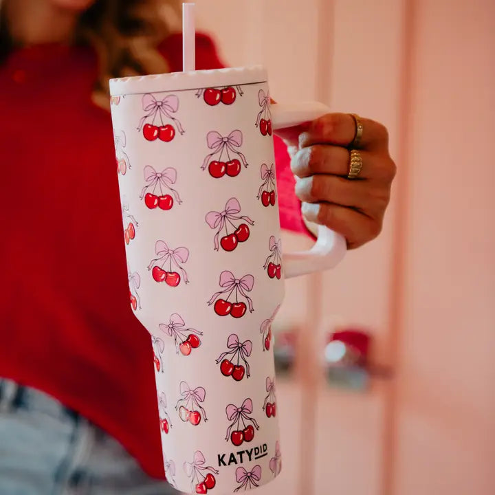 PRE-ORDER Cherry Bow 1L Tumbler