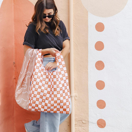 Hello Weekend Neutral Palm Trees, hearts & Shells - Foldable Shopper Bag