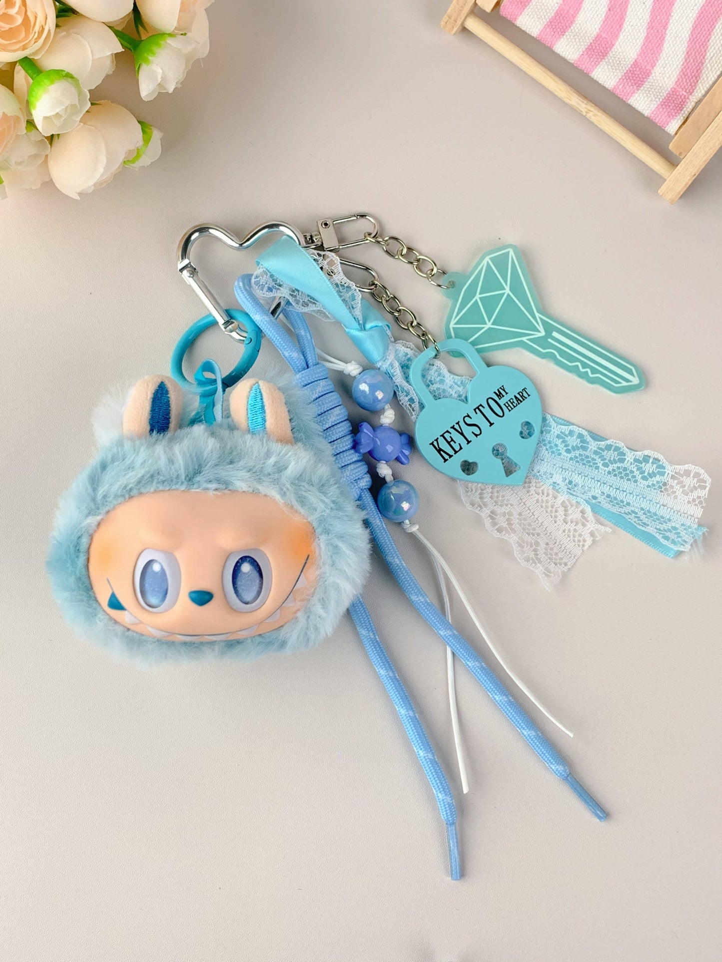 Labubu Hot-Selling Cute Plush Keychain for Girls – Bag Charm: Brown