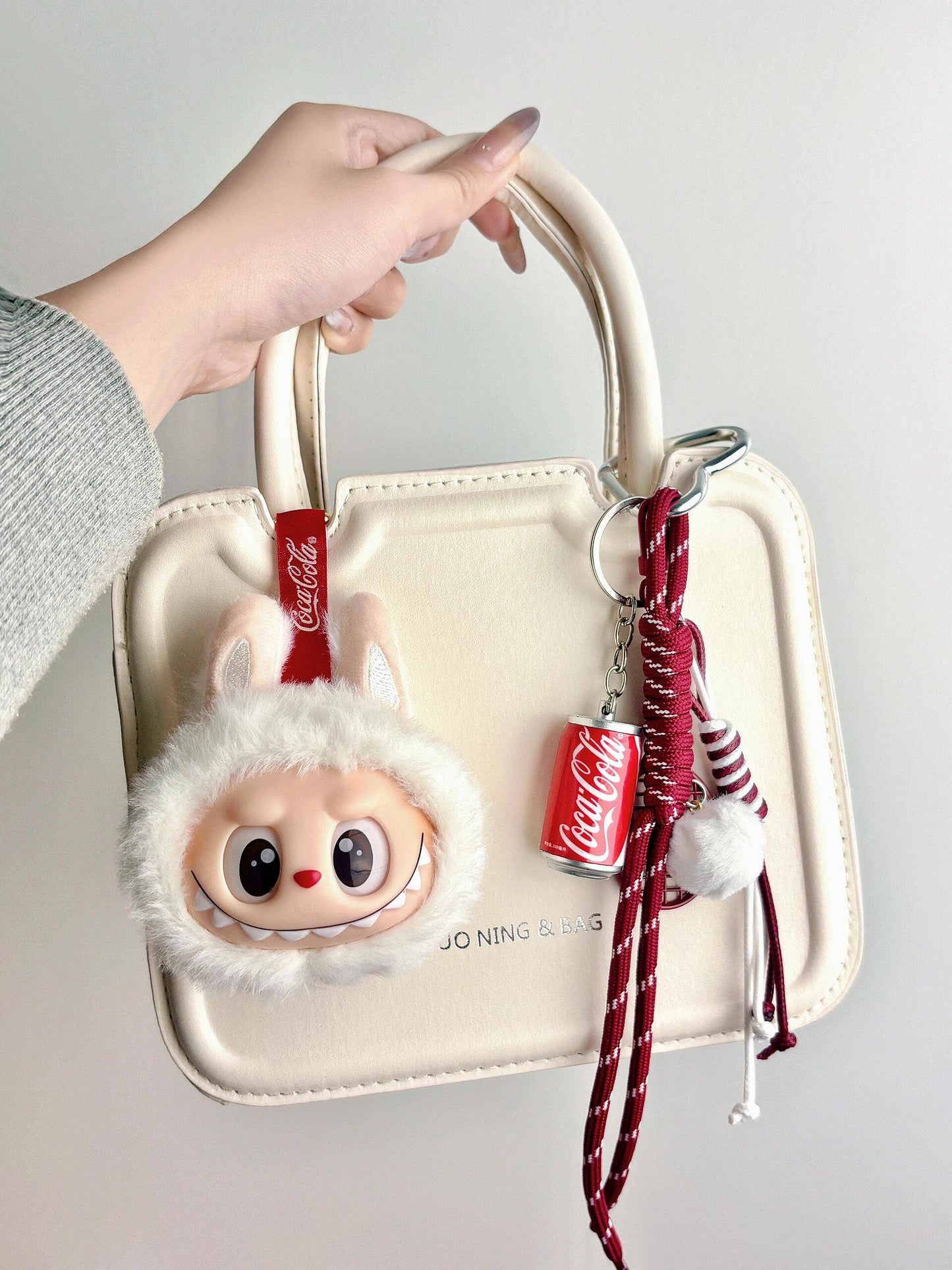 Labubu Hot-Selling Cute Plush Keychain for Girls – Bag Charm: Pink