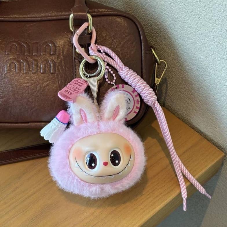 Labubu Hot-Selling Cute Plush Keychain for Girls – Bag Charm: Pink